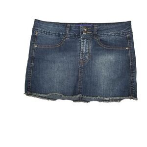 Women's Miley Cyrus/Max Azria Mini Jean Skirt Size 5 Distressed Blue